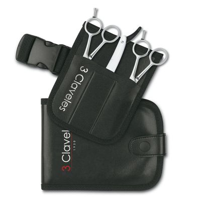 3 Claveles 12760  Hairdresser Set with Case and 2 Scissors of 5.5 Inches and Knife