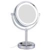 GURUN 8.5 Inch Tabletop LED Lighted Makeup Mirror with 10x Magnification Double Sided Vanity Mirror Plug Power Chrome Finish M2208D(8.5in,10x) view 1