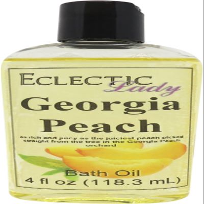 Georgia Peach Bath Oil, Scented Body Oil, Relaxing Bathing Oil, 4 oz
