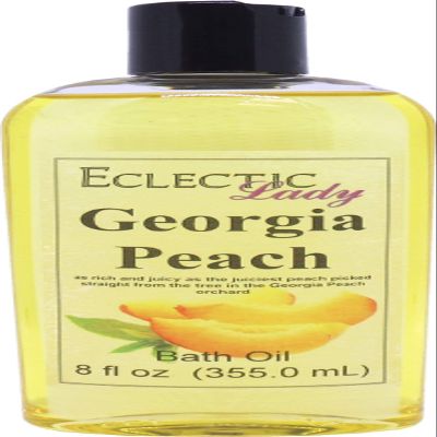 Georgia Peach Bath Oil, Scented Body Oil, Relaxing Bathing Oil, 8 oz