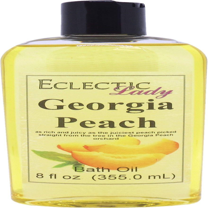 Georgia Peach Bath Oil, Scented Body Oil, Relaxing Bathing Oil, 8 oz