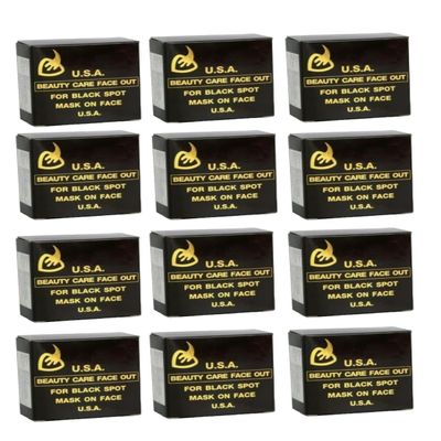 (1 Dozen) Black Soap for Black Spot Mask on Face By K.brothers(azana USA Ginseng Soap) 50g. (Otop, FDA and Halal Certificate) Anti Acne and Aging.