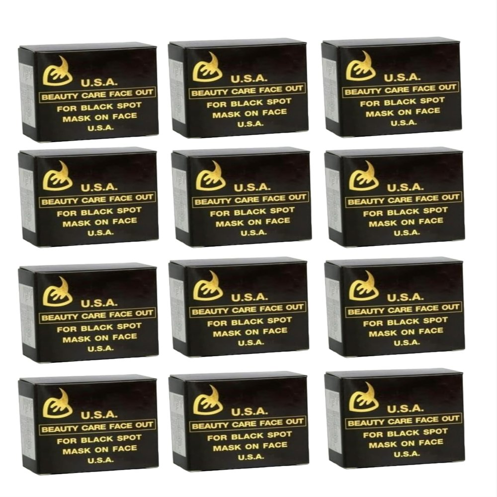 (1 Dozen) Black Soap for Black Spot Mask on Face By K.brothers(azana USA Ginseng Soap) 50g. (Otop, FDA and Halal Certificate) Anti Acne and Aging.