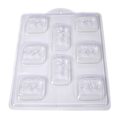 8 Cavity Double Heart with Arrow Soap/Bath Bomb Mould