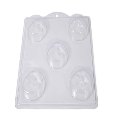 5 Cavity Star Embossed on Circle Soap/Bath Bomb Mould