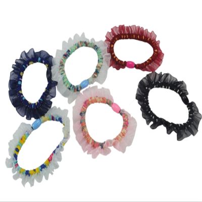 10 Pcs Elastic Ponytail Holder Hair Tie Band Lace Hair Accessory Colors Randomly Sent (2)