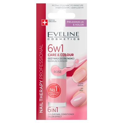 EVELINE - COLORFUL NAIL CONDITIONER CARE & COLOUR NAIL 6 IN 1 - ROSE - 5ml by Eveline