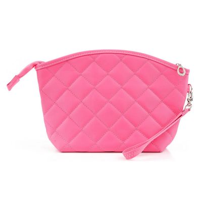 Lady Zipper Closure Cosmetic Case Makeup Storage Bag (Roseo)