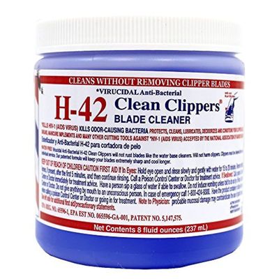 H-42 Clean Clippers Blade Cleaner Virucidal Anti-bacterial 8oz by H-42