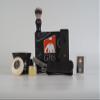 G.B.S Wood Straight Razor, Complete Beard, Shaving kit Box - Mug, Natural Soap, Brush, Alum Block, Strop view 1