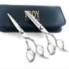 5.5" Professional Barber Razor Edge Silver Titanium Coated Hair Cutting and Texturizing Shears Scissors Student Teacher Kit Set+case Blac view 3