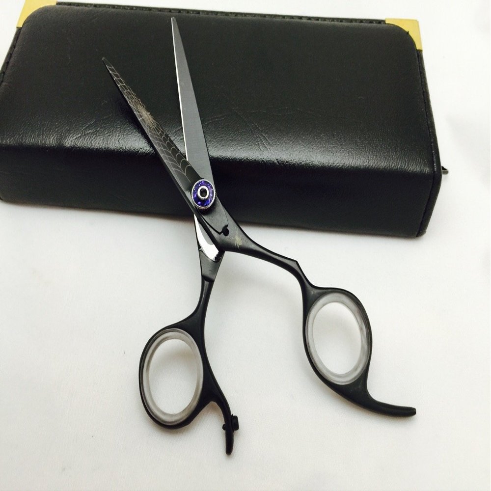 5.5" Professional Barber Razor Edge Titanium Coated Hair Cutting Shears Scissors Set+case