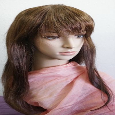 100% Human Hair/100% Hand Tiled Brown Women's Straight Long Wig Rainier Crest