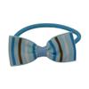 Light Blue Kids Bow Ponytail Holder Candy Stripe Elastic Hair Ties for Girls (2 Pack) view 1