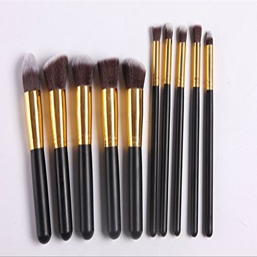 10 PCS classic multifunction Makeup brush set eye shadow brush Blusher brush - Gold