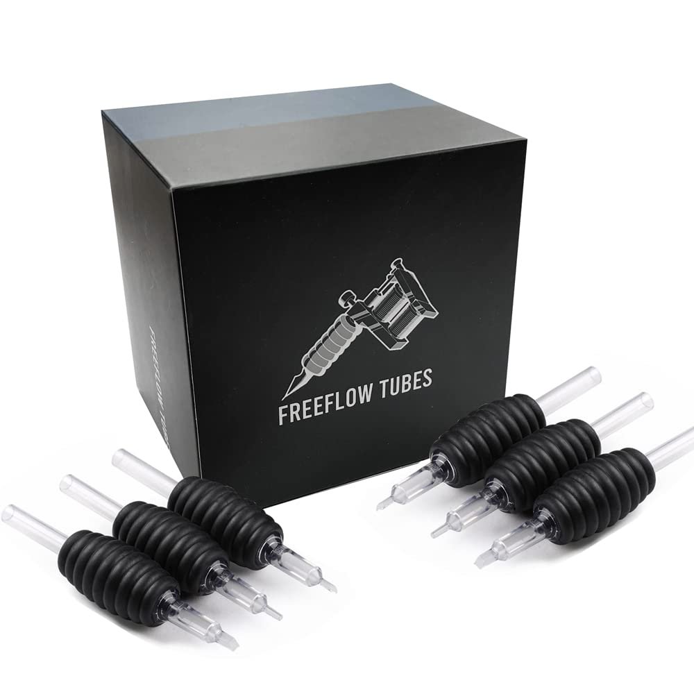 Freeflow Disposable Tattoo Tube with 1" Grip 5 Diamond Tip 5DT Clear Tube Tip Sterilized Lot Number