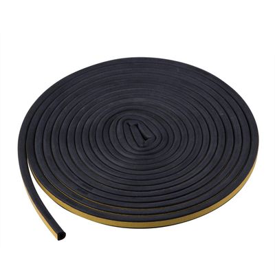 5M Black Self Adhesive Window Sealing Strip for Door and Window Draft Exclusion D Shaped TRIXES