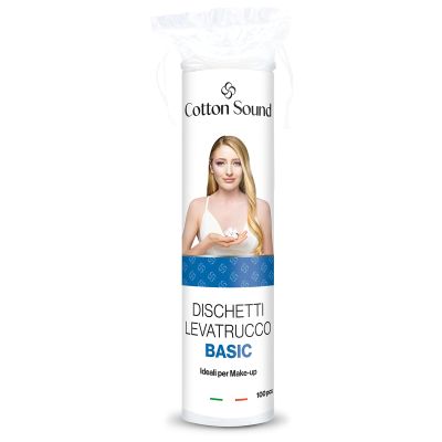 Basic Dischetti Struccanti 100 Pezzi, Dischetti 100% Cotone, Adatti a Tutti i Tipi di Pelle, Ideali per la Rimozione del Trucco, Made in Italy