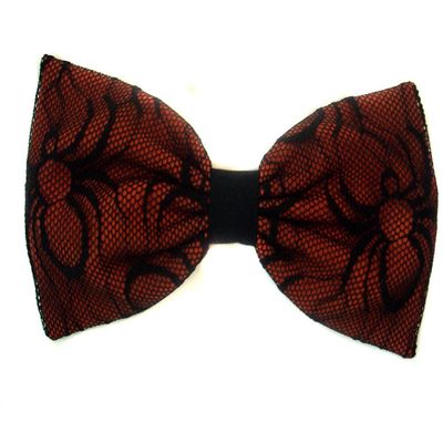 Halloween Hair Bow Collection (Headband, Orange/Black Spiderlace)