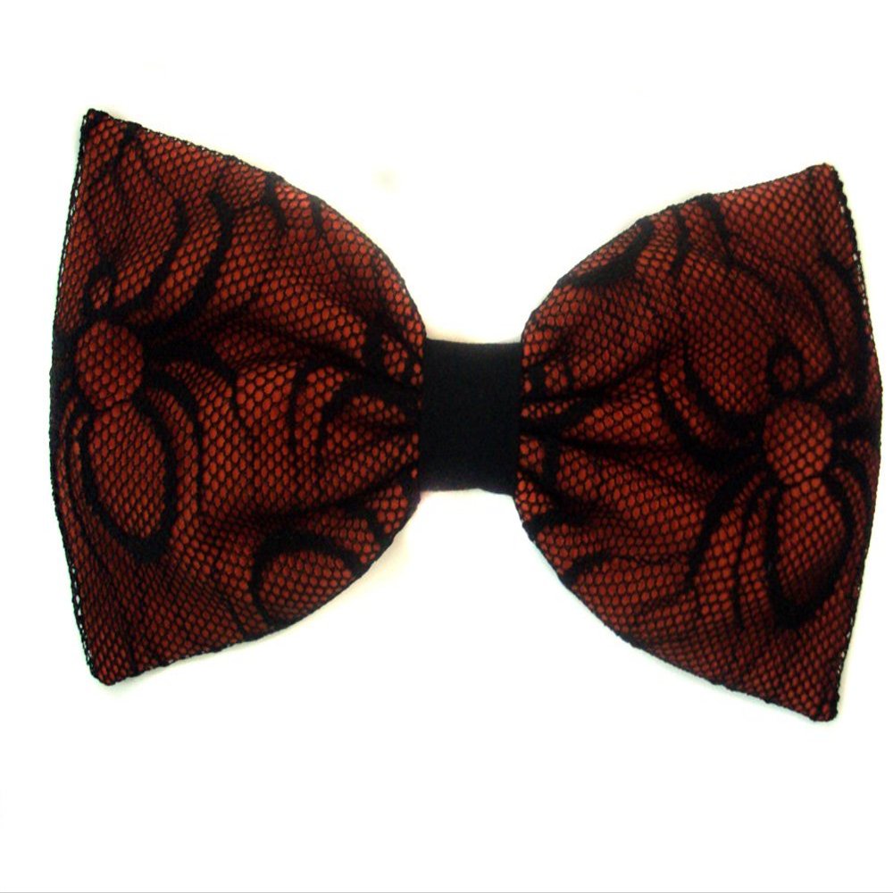 Halloween Hair Bow Collection (Headband, Orange/Black Spiderlace)
