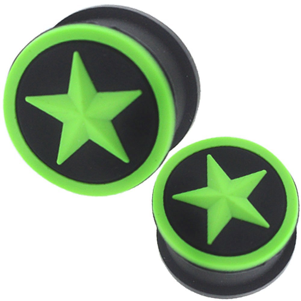 0 gauges 0g ear plugs silicone flesh tunnels double flare expander stretcher taper MoDTanOiz 0g 8mm