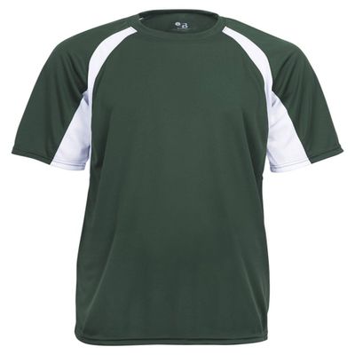 Badger Sportswear B-Dry Hook T-Shirt, 3XL, Forest/ White