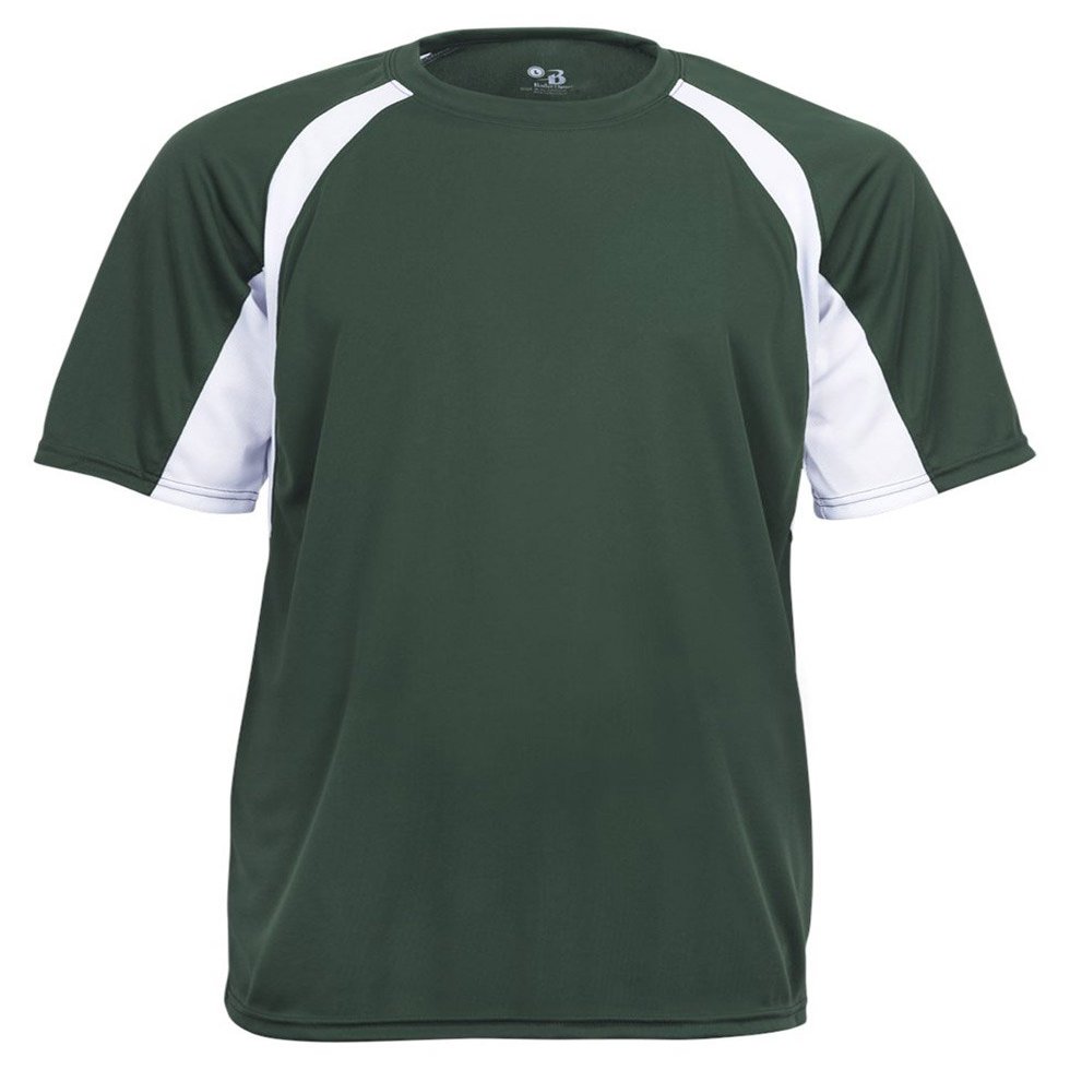 Badger Sportswear B-Dry Hook T-Shirt, 3XL, Forest/ White