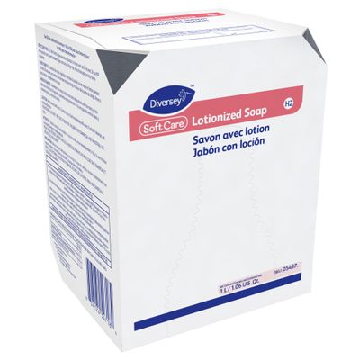 Diversey 05487. Soft Care Lotionized Hand Soap, Moisturizing Pink Pearlized BIB Cartridge Refill for Elite Dispenser, Floral Scent, 1000-mL, 33.8-oz