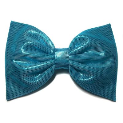 Figure Skating-Dance-Performance Hair Bow Collection (Barrette, Shiny Teal Metallic)
