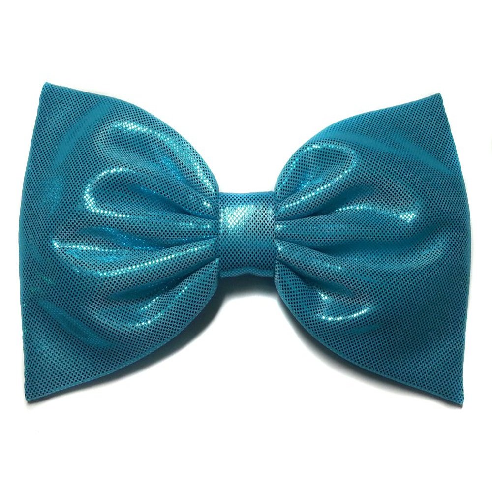 Figure Skating-Dance-Performance Hair Bow Collection (Barrette, Shiny Teal Metallic)