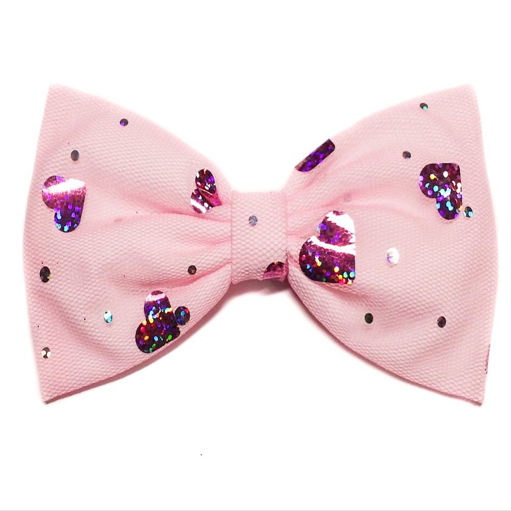 Figure Skating-Dance-Performance Hair Bow Collection (Headband, Hot Pink Foil)