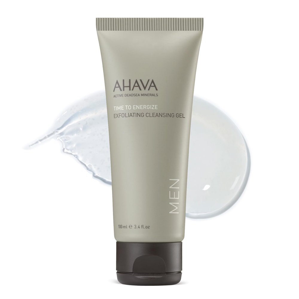 AHAVA Men's Exfoliating Cleansing Gel - Helps Against Clogged Pores, Smoothes & Cleans, Refreshes & Energizes the Skin with exclusive Osmoter & antioxidant botanic complex: G-Force, 3.4 Fl.Oz