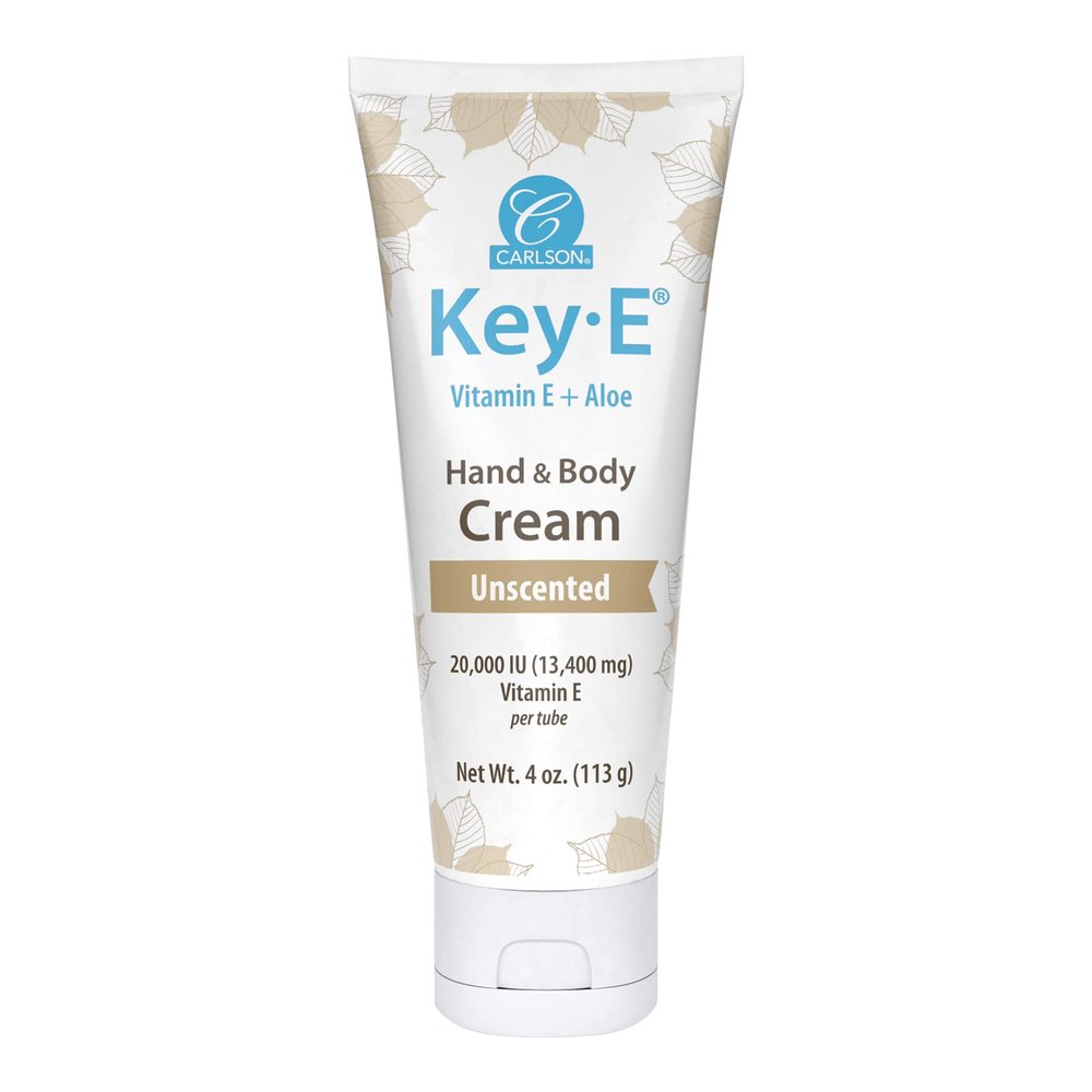 Carlson Key-E Hand & Body Cream, Vitamin E & Organic Aloe, 4 oz