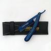 Shave Ready Straight Cut Throat Shaving Razor Shavette Carbon Steel Open Razor Handmade Blue Wood Handle Titanium Blue Blade R-610 view 2