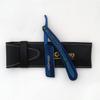 Shave Ready Straight Cut Throat Shaving Razor Shavette Carbon Steel Open Razor Handmade Blue Wood Handle Titanium Blue Blade R-610 view 3