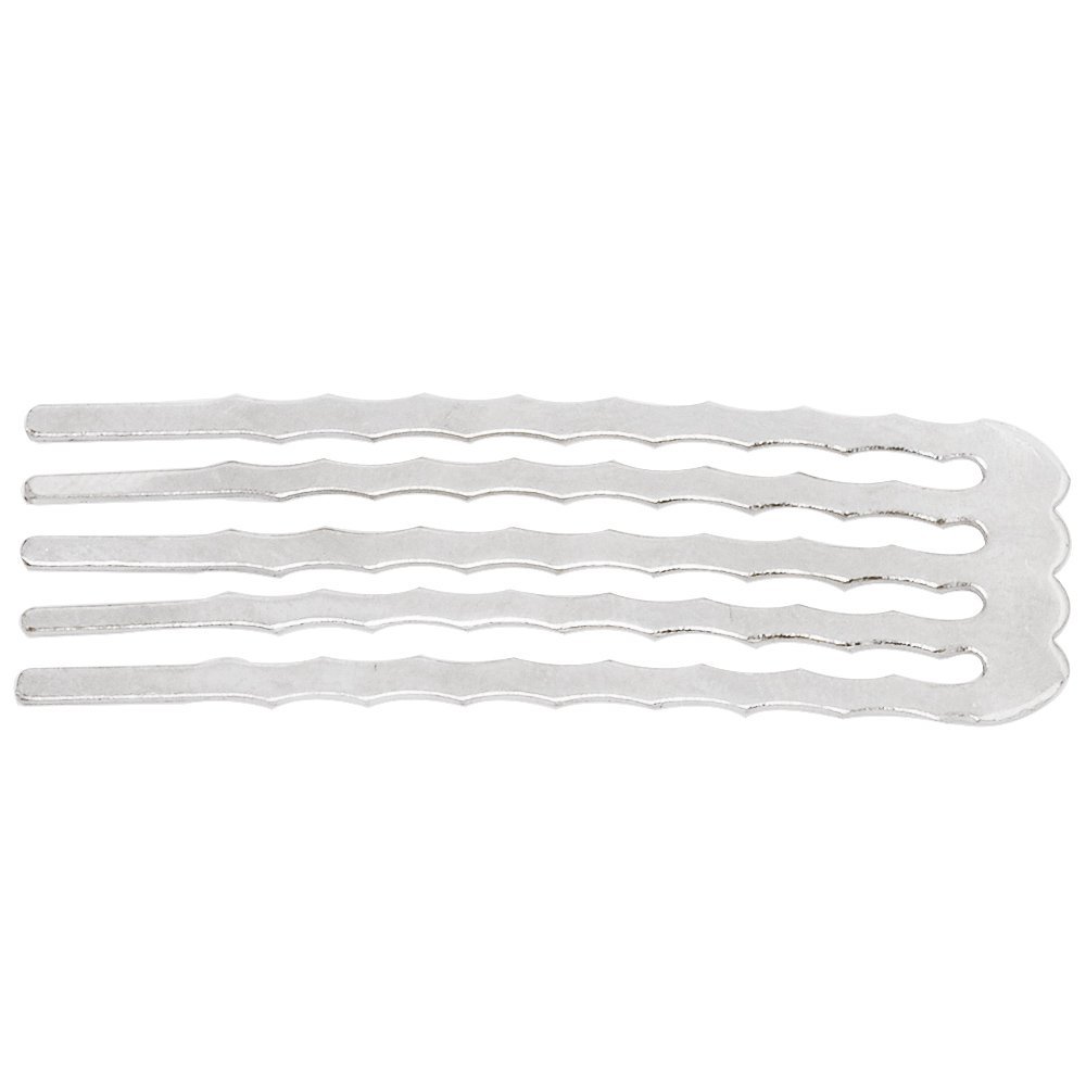 20pcs 50 * 16MM 5 Teeth Hair Comb Hair Slide Hair Accessories, Nickel Color