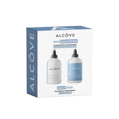 Alcve - Daily Shampoo & Conditioner Duo - All Hair Types - Sulfate-Free - Lightweight Care - Evening Primrose Oil - Mango Extract - Argan Oil - Anti-Frizz - Color-Safe - 10oz