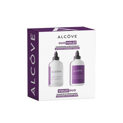 Alcve - Violet Shampoo & Conditioner Duo - Blonde and Colored Hair - Sulfate-Free - Neutralize Yellow and Brassy Tones - Evening Primrose Oil - Mango Extract - Argan Oil - Color-Safe - 10oz