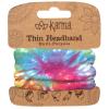 Karma, Thin Headband for Women, Fabric Headband and Stretchy Hair Scarf, Rainbow Tie Dye view 1