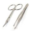uxcell Women Flat Edge Tweezers Metal Scissors Eyebrow Trimmer Beauty Tool view 1