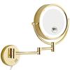 GURUN 8.5 Inch Magnifying Makeup Mirror with 3 Tones LED Lights Double Sided Vanity Mirror for Bathroom with 10X Magnification M1809DJ (Gold 10X) view 1