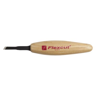 FLEXCUT Wood Carving Tools | Micro Skew, 3/16 Inch (5 mm) | Razor Sharp 1095 High Carbon Steel Cutting Blade | Ergonomic Ash Hardwood Handle | MT17 | Made in the U.S.A.