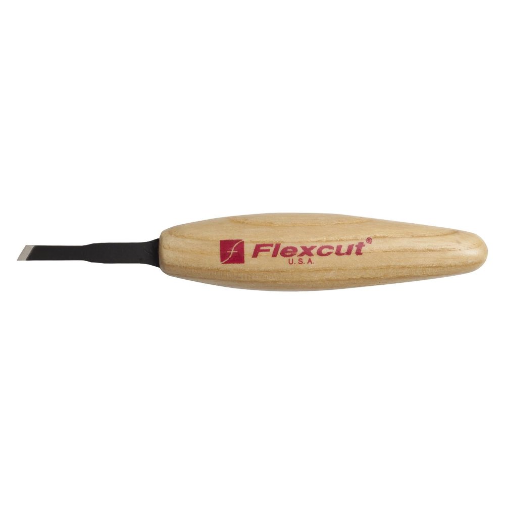 FLEXCUT Wood Carving Tools | Micro Skew, 3/16 Inch (5 mm) | Razor Sharp 1095 High Carbon Steel Cutting Blade | Ergonomic Ash Hardwood Handle | MT17 | Made in the U.S.A.