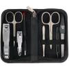 3 Swords Germany  brand quality 8 piece manicure pedicure grooming kit set for professional nail care with genuine leather case black - Made in Germany view 1