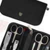 3 Swords Germany  brand quality 8 piece manicure pedicure grooming kit set for professional nail care with genuine leather case black - Made in Germany view 3