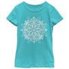 Girl's Chin UP Henna Flower T-Shirt - Tahiti Blue - Small view 1