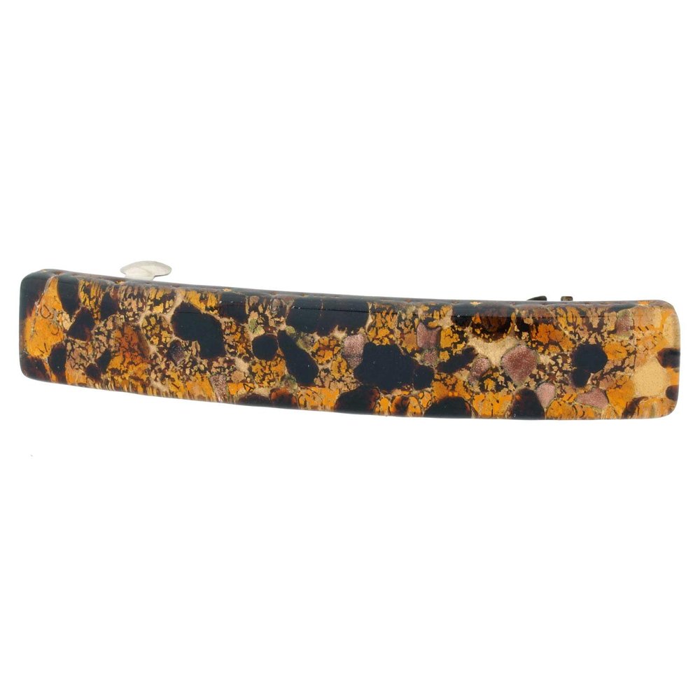 Glass Of Venice Murano Glass Venetian Reflections Hair Clip - Topaz Gold