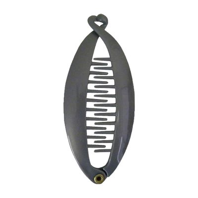 Womens' Grey 3.5 Inch Mini Banana Clip Hair Clincher Rounded Edges Hair Comb