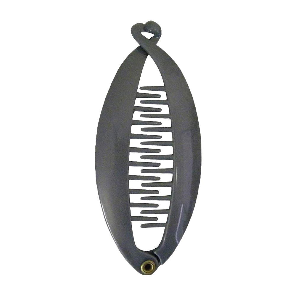 Womens' Grey 3.5 Inch Mini Banana Clip Hair Clincher Rounded Edges Hair Comb