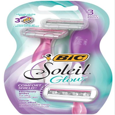 BIC Soleil Glow Disposable Razor, Women, 3-Count (Pack of 12)